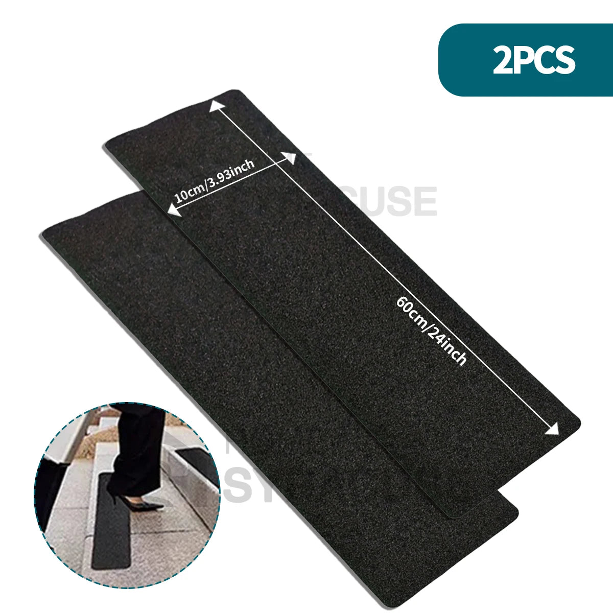 Heavy Duty Anti Slip Tape for Stairs Grip Tape Use on Walkways Stairs Ramps and Decks Indoor/Outdoor Anti-Slip Stickers Qme 2pcs 15cmX60cm