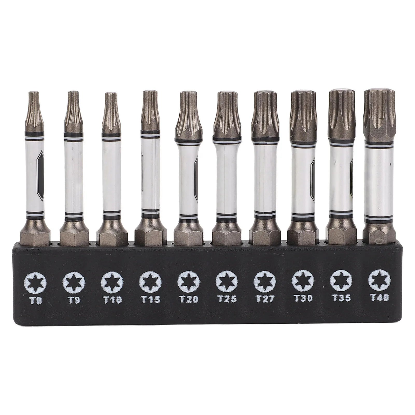30Pcs Impact Screwdriver Bit Set D2 Alloy Steel Magnetic 2in Hex Shank Hex Star Crossing Driver Bit Set Qme