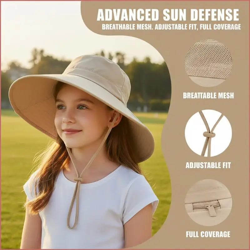 Solid Wide Brim Sun Hat Korean Neck Cover Protection Adjustable Women Qme