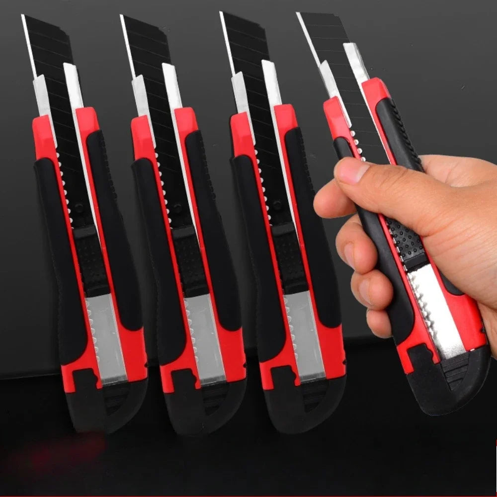Wrapped Utility Knife Black Snap-off Blade Anti-slip Auto Lock Cutter Knife For Office Carton Leather Cutting Craft Tools Qme