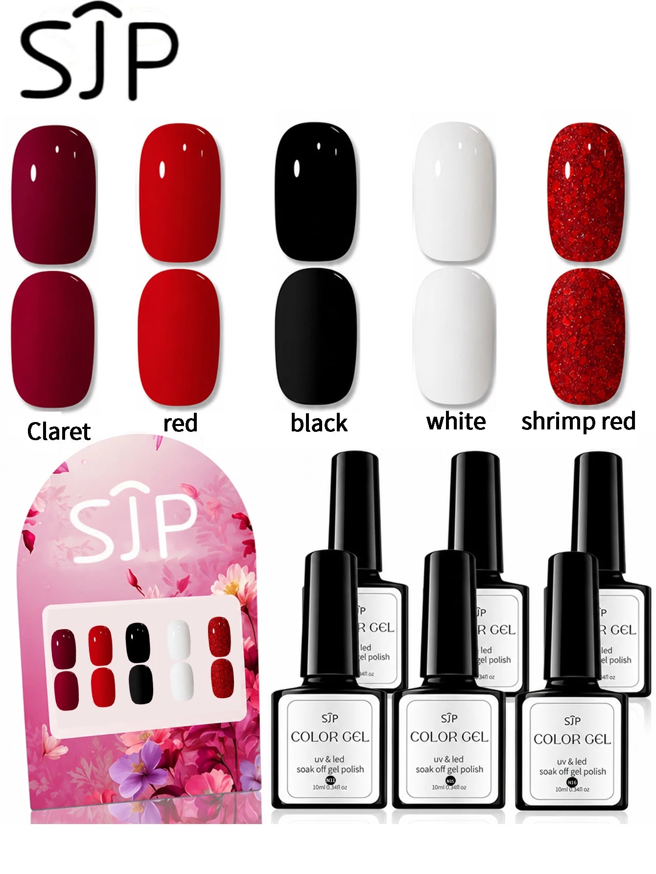 5-piece Colored Gel Nail Polish Showcasing Charm DIY Artistic Art Qme