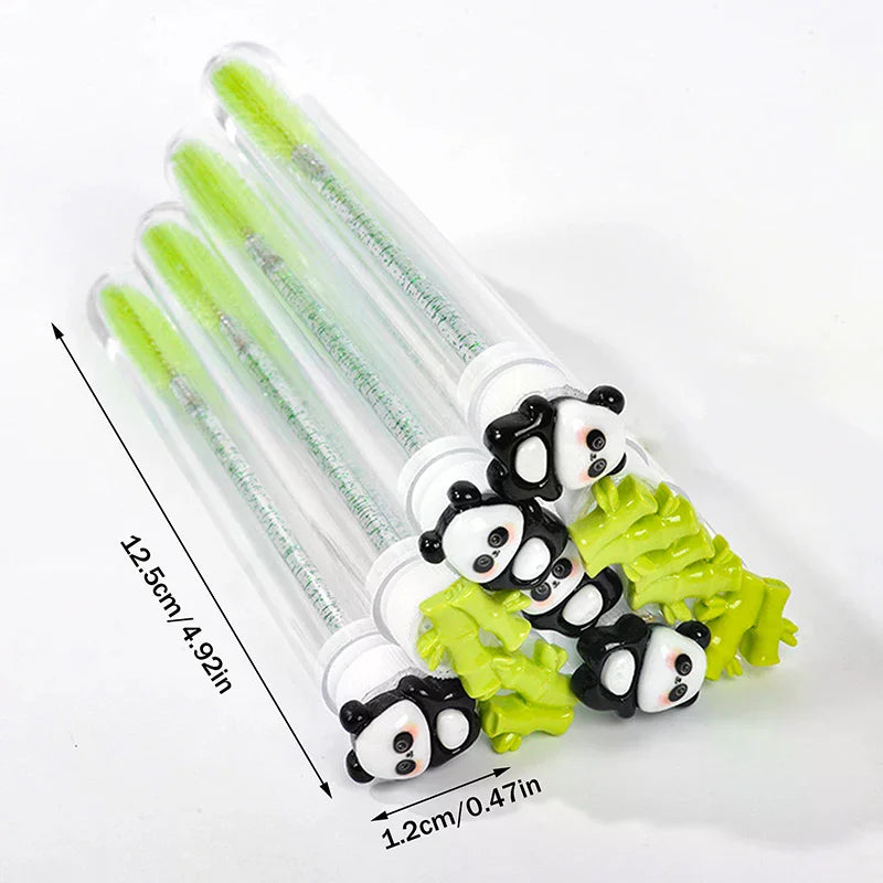 1 2 Cute Panda Bamboo Eyelash Brush Tubes Crystal Lash Mascara Wands Qme