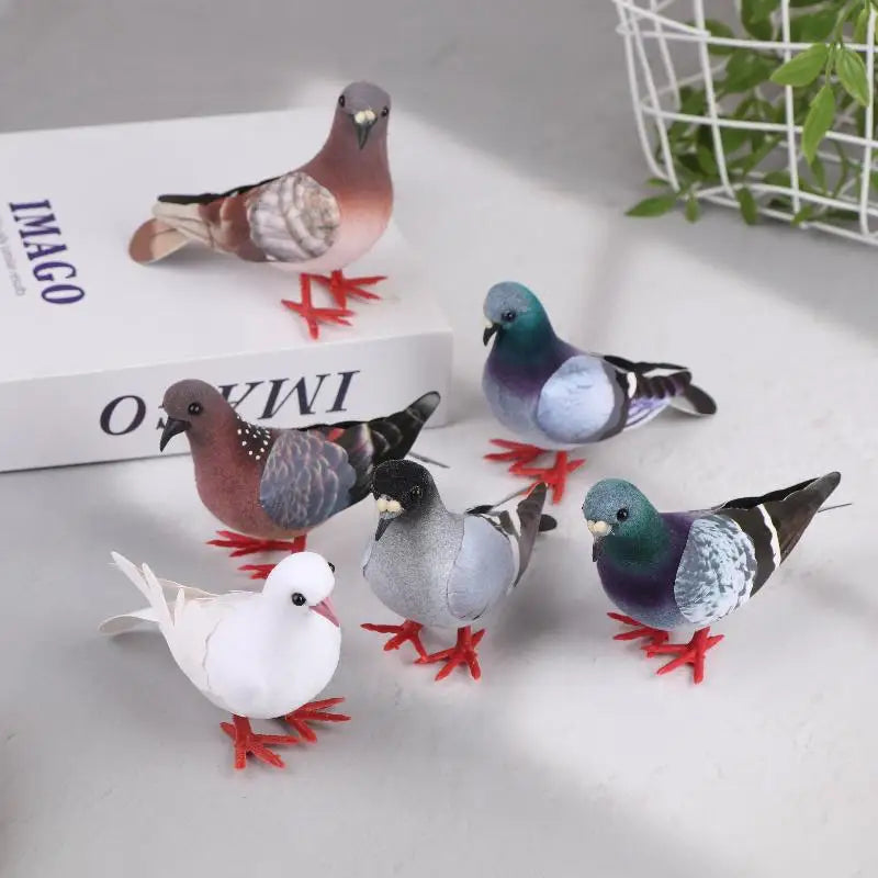 Artificial Birds Simulation Grey Pigeon Dove Model Imitation Animal Party Wedding Supply Photography Props Home Decoration Qme