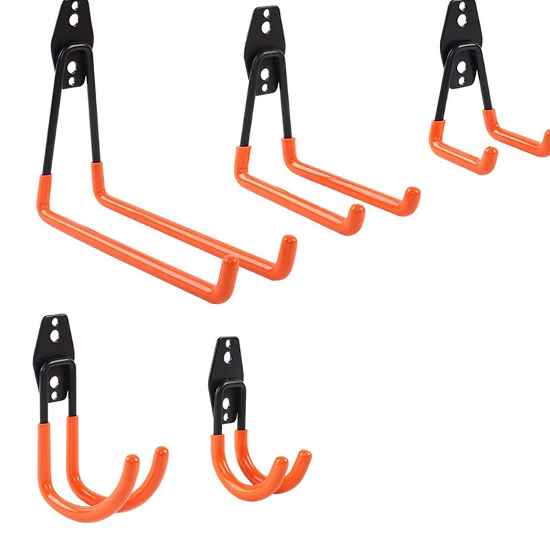 Heavy Duty Metal Hook Garage Organizer Wall Mount Bicycle Hanger Hooks Wall Mount Anti-slip Storage Hook For Ladders Garden Tool Qme
