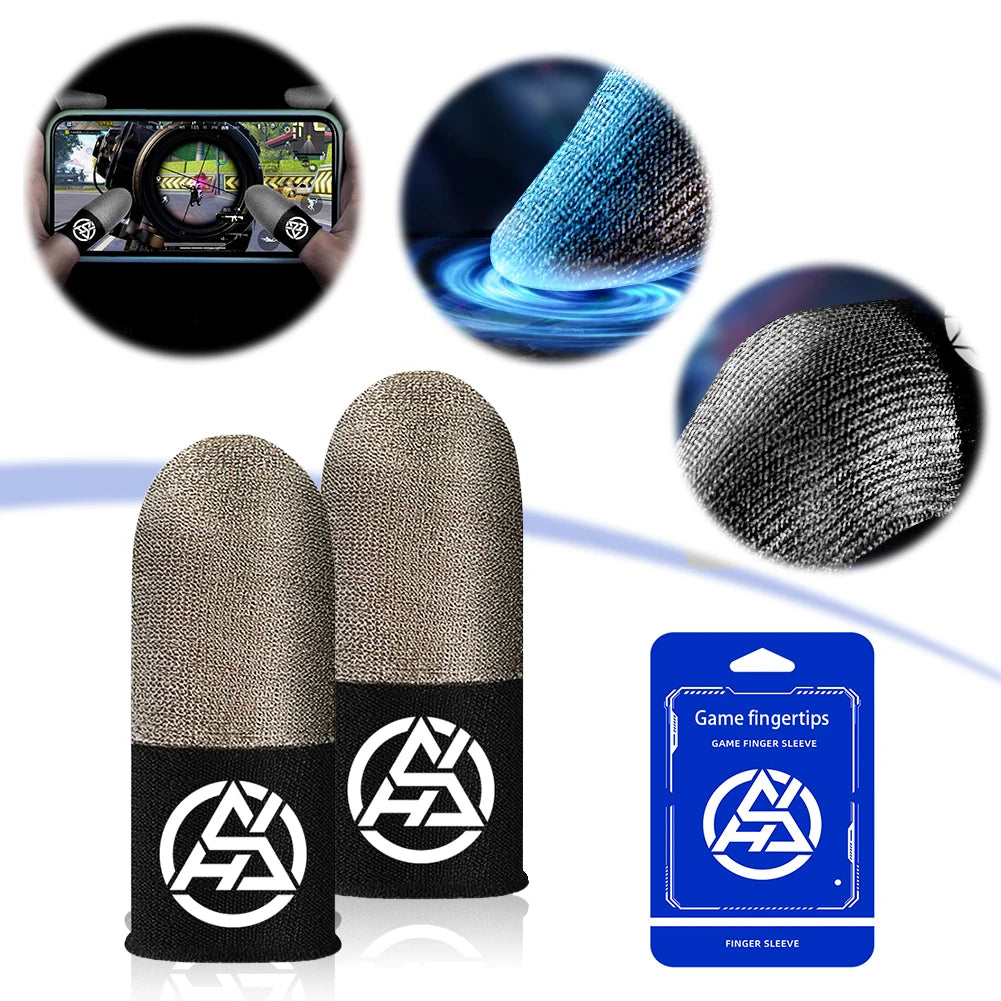 1/2 Pair Luminous Fingertips Sweat-Proof Game Finger Sleeve Finger Cots Cover Sensitive Mobile Touch Glove for PUBG Phone Games Qme