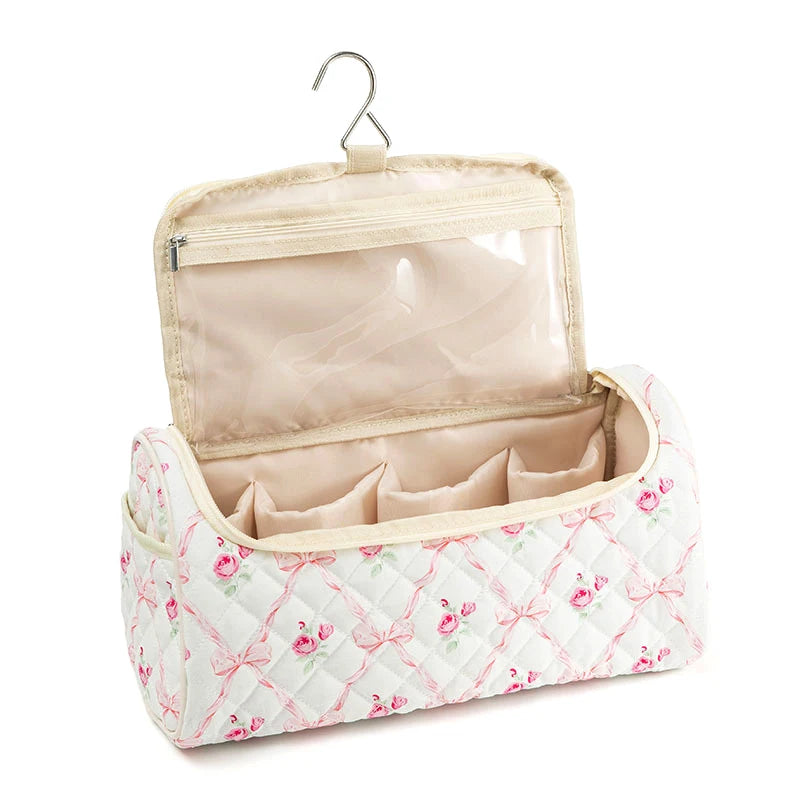 Quilted Travel Case For Cotton Hair Tools Travel Bag Hangable Storage Bags With Hanging Hook Qme StyleB