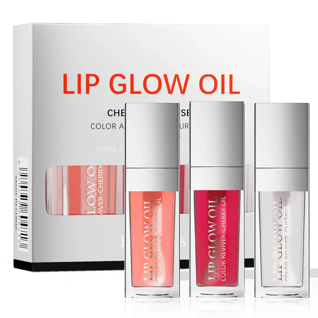 Crystal Jelly Moisturizing Lip Oil Set Plumping Lip Gloss Makeup Sexy Plump Lip Glow Oil Tinted Lip Plumper Set Qme