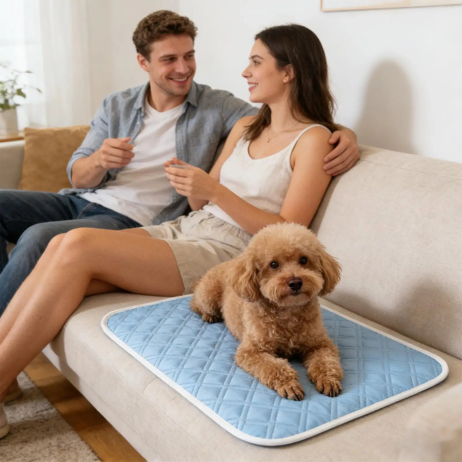 Cooling Pad For Dog Sweat Absorbent Sleeping Rug 45x35cm Soft Self Cooling Pet Mat For Small Medium Large Dog Kitten Qme