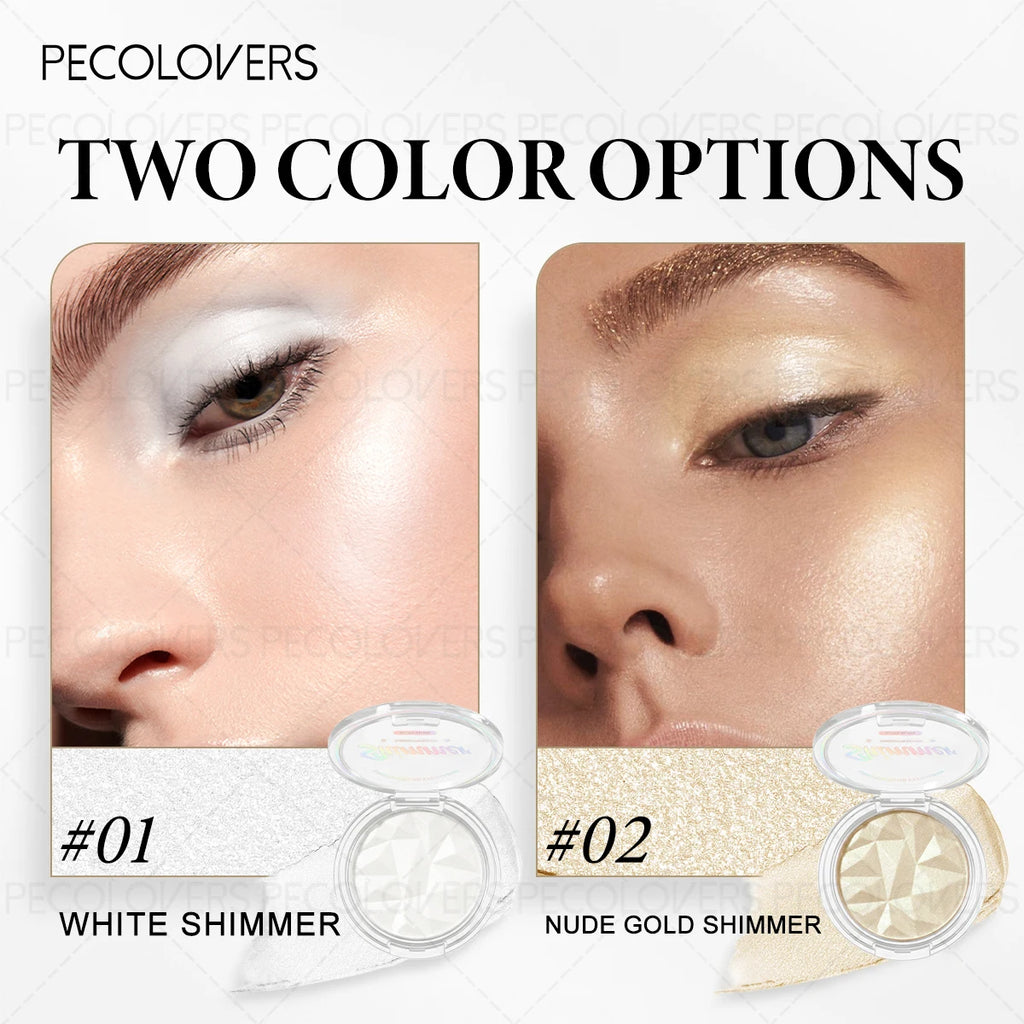Face Highlight Palette White Silver Champagne Brightening Waterproof Qme