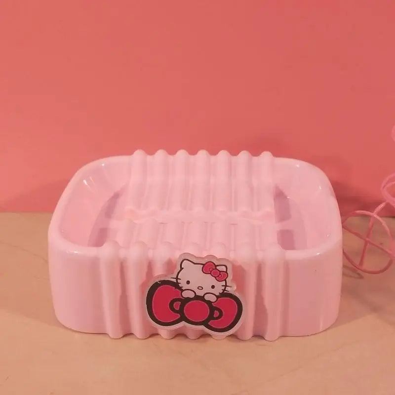 Hello Kitty Creative Cartoon-Style Cute Soap Dish Bathroom Soap Dish for Home Use Soap Dish Holder / Plastic Storage Box Qme 13