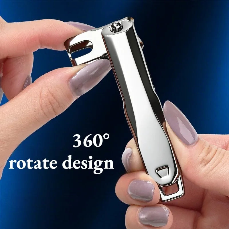 360 Degree Rotating Nail Clipper Stainless Steel Large Multi Angle Qme