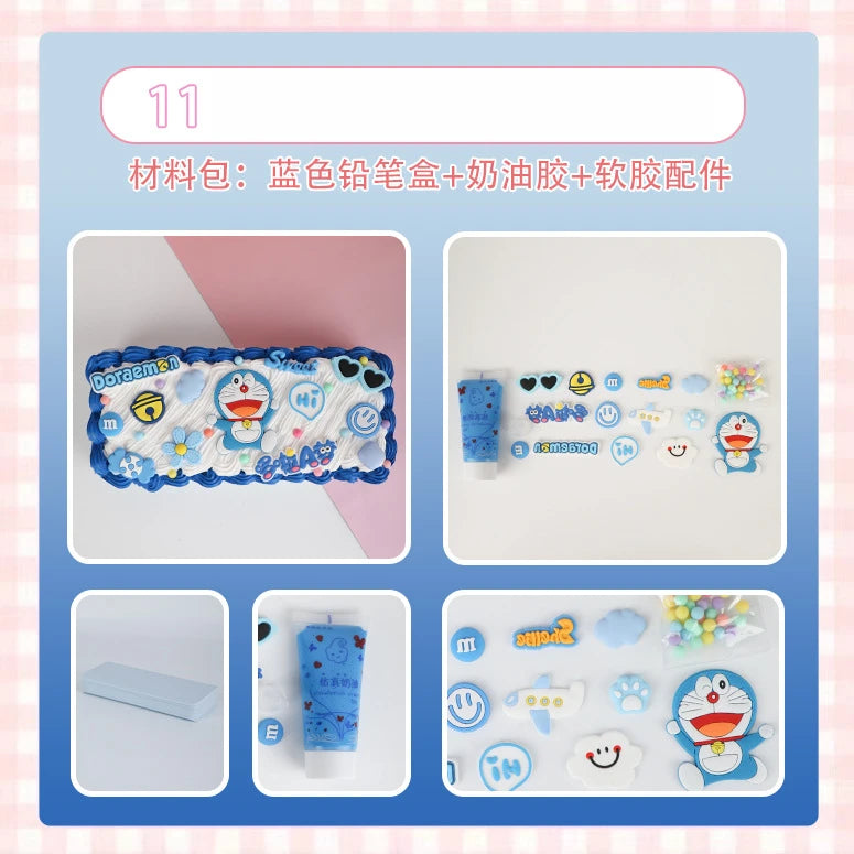 Hello Kitty DIY Pencil Case Student Craft Cream Glue Creative Qme 4