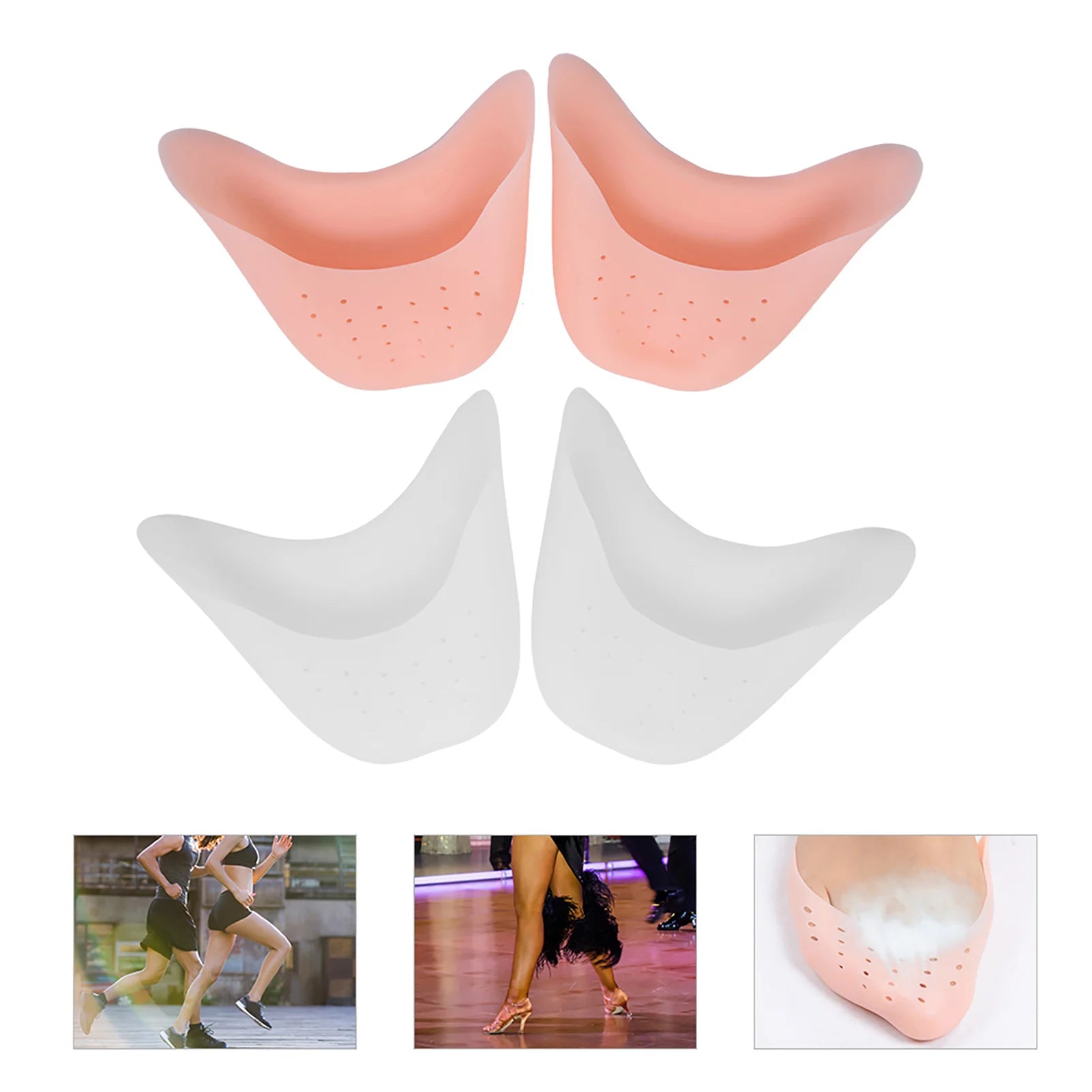 1 Pair Silicone Soft Ballet Pointe Dance Shoes Pads Dancing Toe Protector Foot Care Dance Shoes Pads Dancing Toe Protector Qme