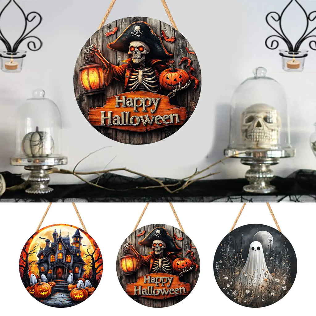 Halloween Door Sign 2D Happy Wood Pirate Captain Haunted House Qme