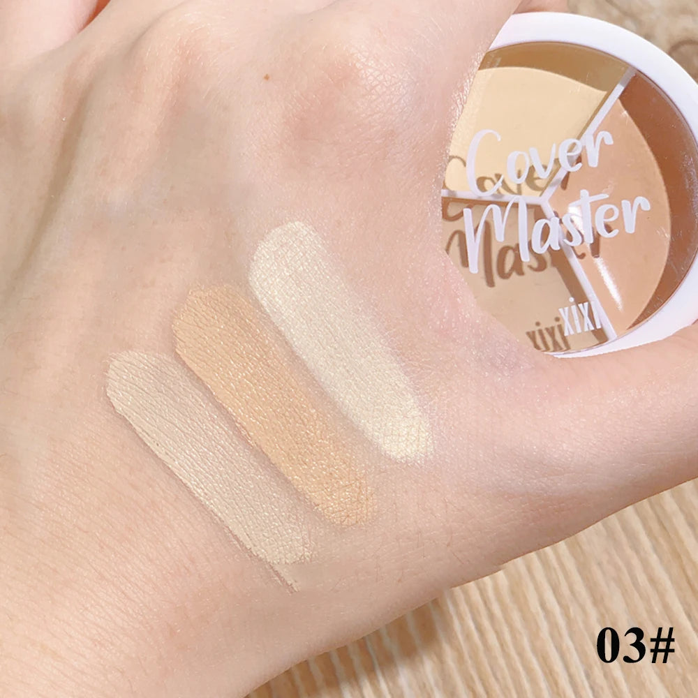Lightweight Long-lasting Three-color Concealer Cream Cover Facial Qme D-457-3