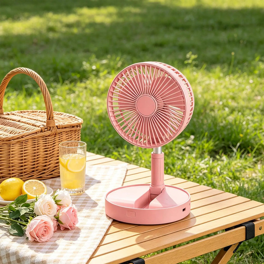 Portable Fan Bedroom 185-Degree Tilt Quiet Blower Silent Foldable Qme