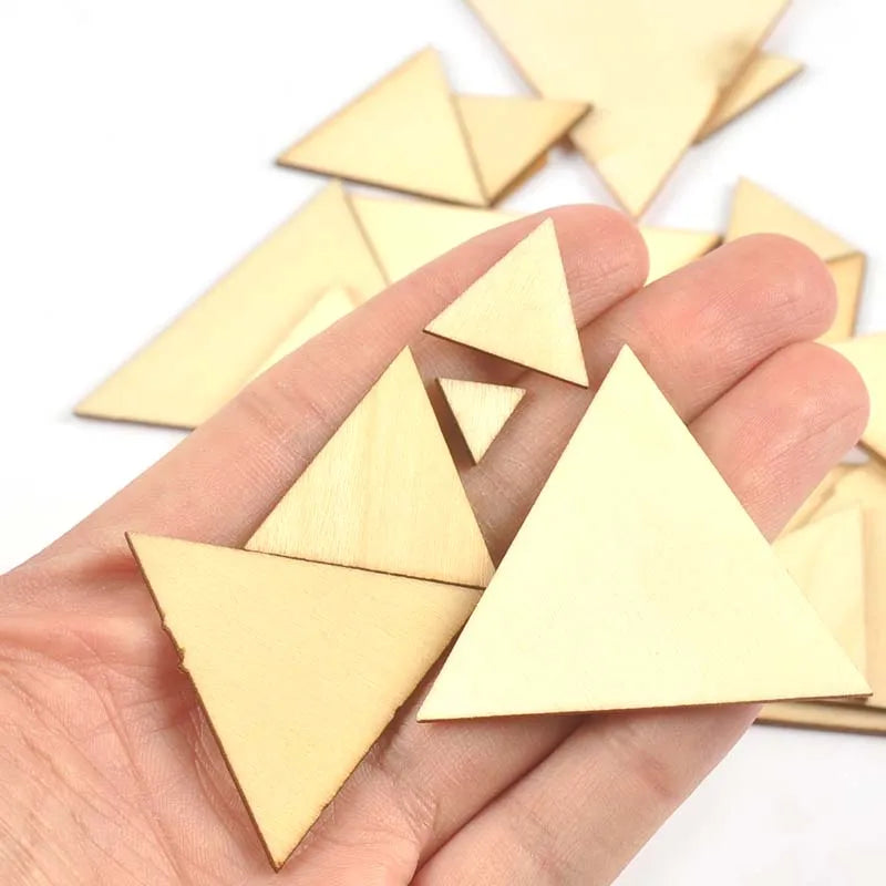 Mixed Three-cornered Wooden Scrapbooking Carft For Handmade Home Embellishments DIY Wood Circle Decoration 10-50mm m2200 Qme