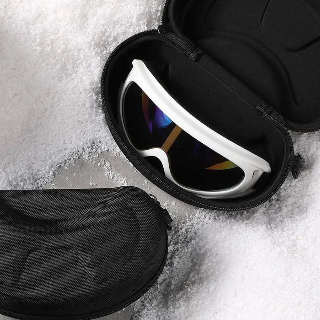 Snow Goggles Case Winter Skiing Snowboard Goggles Box Snow Swim Goggles Storage Water Resistant Shockproof Shell Safety Zippered Qme