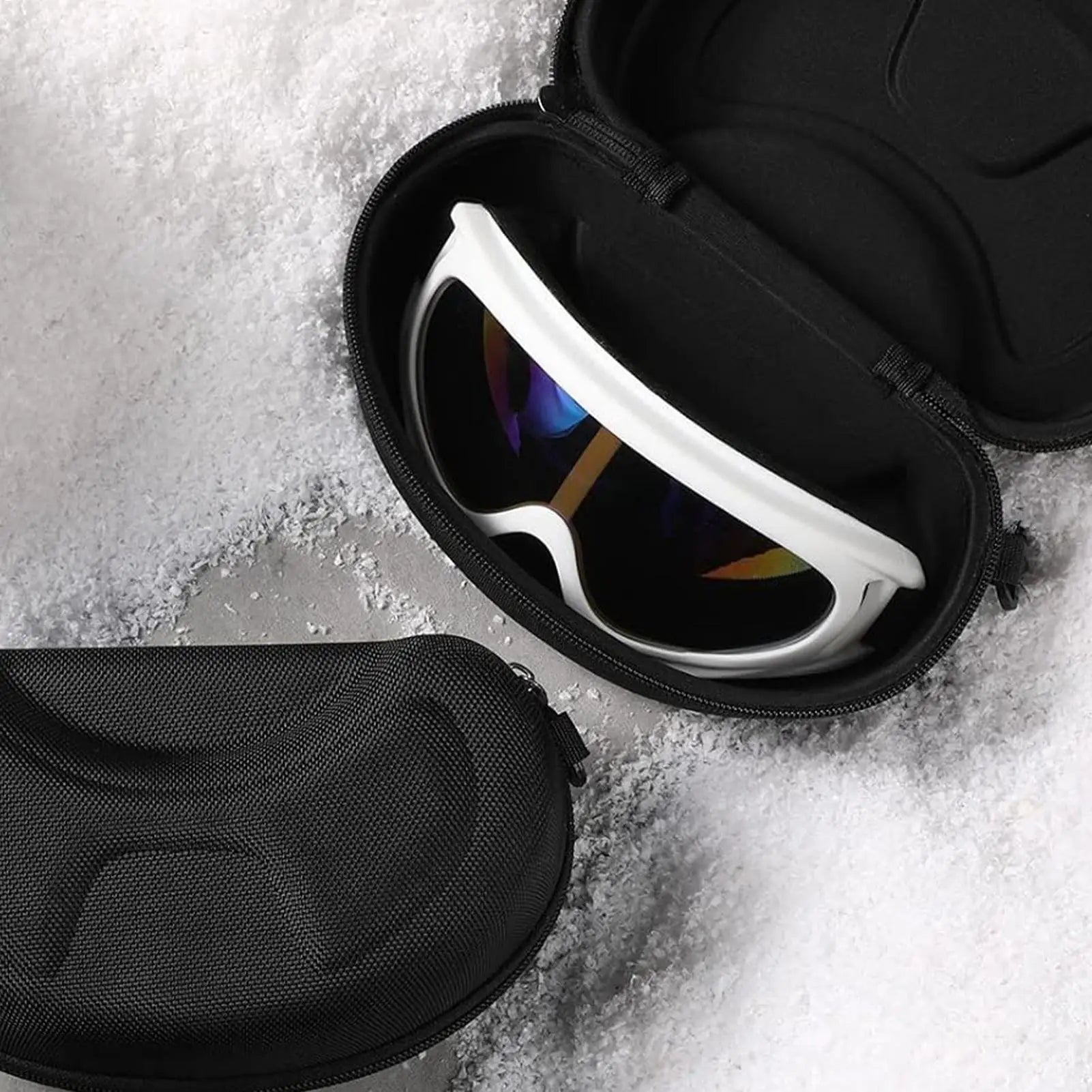 Snow Goggles Case Winter Skiing Snowboard Goggles Box Snow Swim Goggles Storage Water Resistant Shockproof Shell Safety Zippered Qme