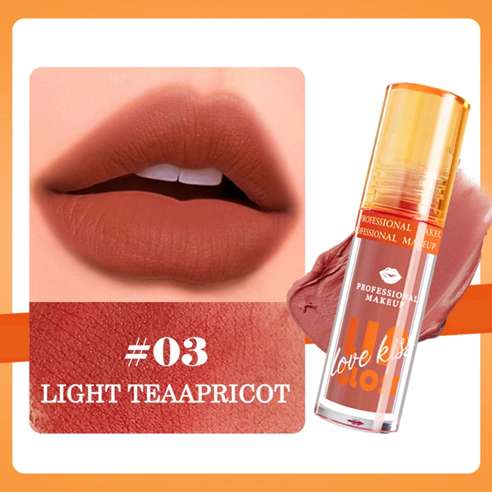 Matte Lip Gloss Berry Scheme Waterproof Sweat Proof Non Stick Cup Not Qme 03 LIGHT TEAAPRICOT