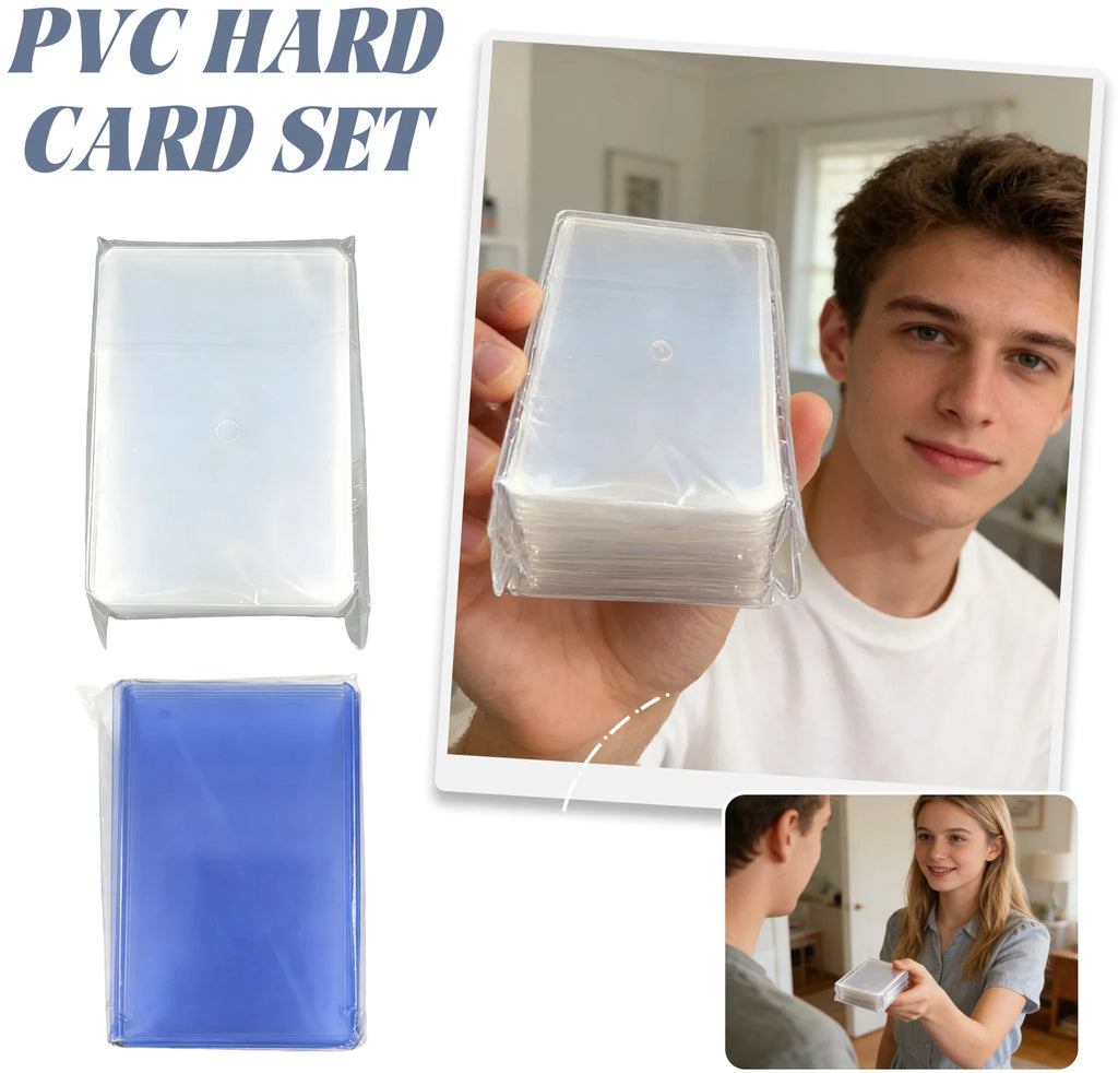 50pcs PVC Transparent Hard Card Sleeve Blue/White Star Player Card Dustproof Scratch-resistant Protection Covers Storage Sleeves Qme