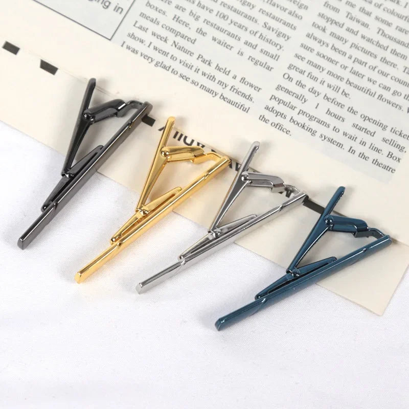 Men Luxury Design Tie Clip Wedding Necktie Metal Copper Clasp Qme