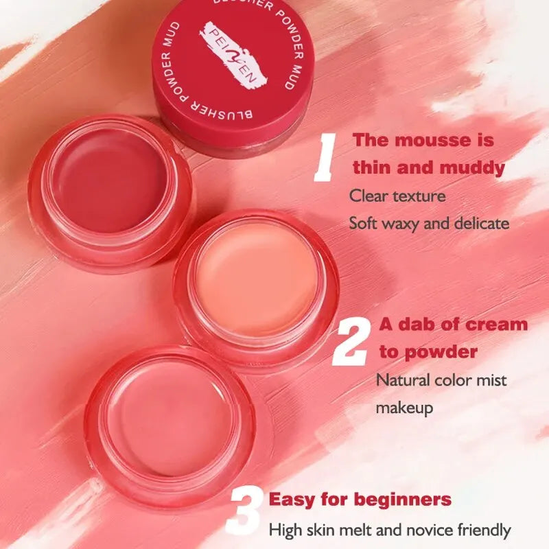 Cream Rouge Matte Stick Mud Monochrome Powder Blusher Qme