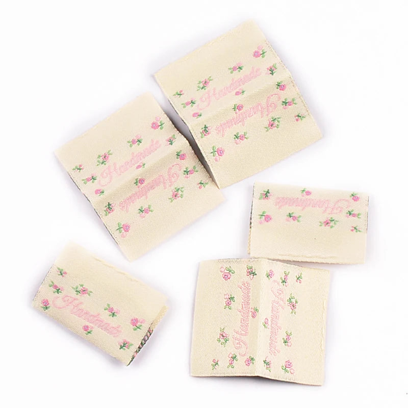 30pcs 20-71mm Mix Exquisite Bow/Flower Pattern Label For DIY Clothing Bag Personality Decoration Accessories Without Gum cp3812 Qme 30pcs 35x44mm