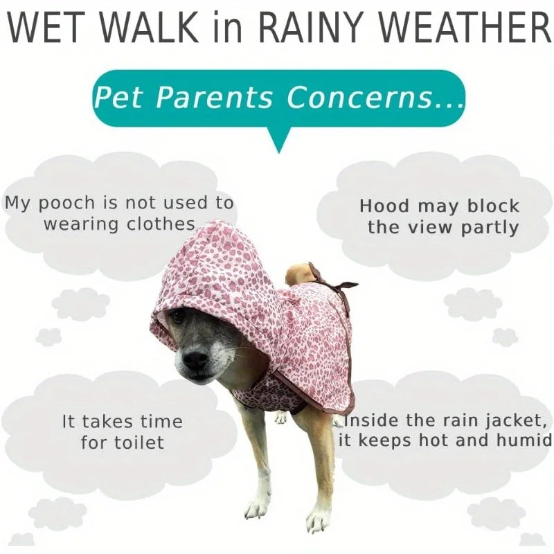 Small transparent dog umbrella, anti transparent dog umbrella towing strap, metal chain dog outdoor rain gear Qme