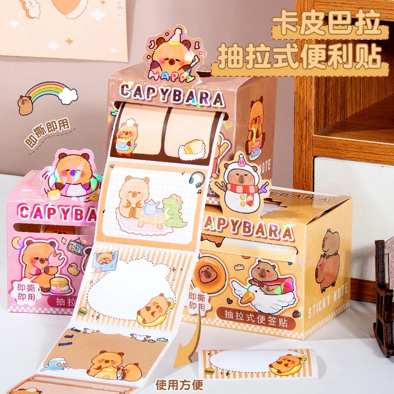 40 Sheets/Bag Cute Capybara Pull Tab Notes for DIY Scrapbooking, Meeting Memo, Schedule Reminder, File Management, Study Office Qme
