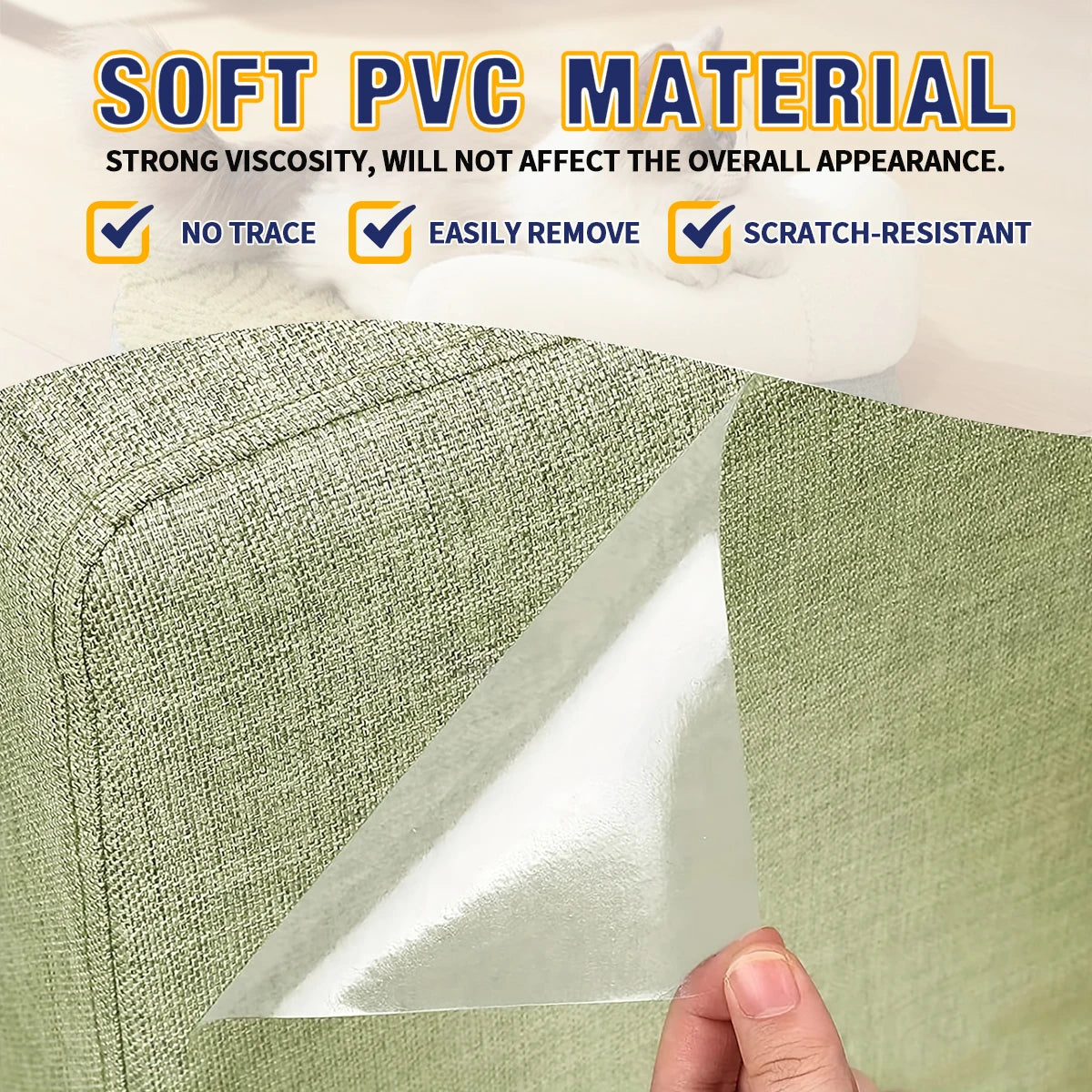 Cat Scratch Deterrent Tape Furniture Protectors From Cats Transparent Self-Adhesive Pet Training Tape for Sofa Furniture Sticker Qme