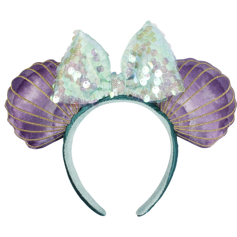 Mermaid Mouse Ears Headbands Bow Glitter Princess Party Decoration Cosplay Hair Accessories Hairband for girl Women Adults Qme Headband 1
