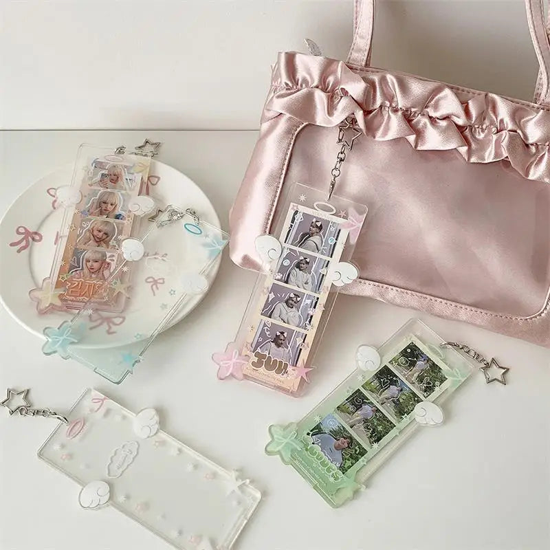 Cute Star Four-compartment Acrylic Photocard Holder Idol Photo Qme