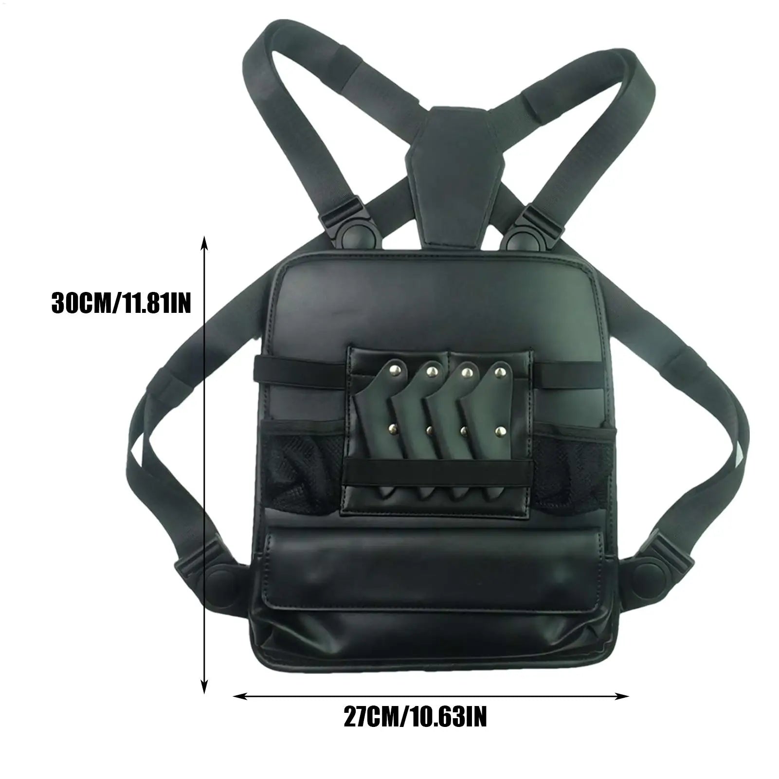 Clipper Bag PU Leather Backpack Chest Haircut Accessories Organizer Bag for Scissor Comb Storage Grooming Haircut Shop Qme