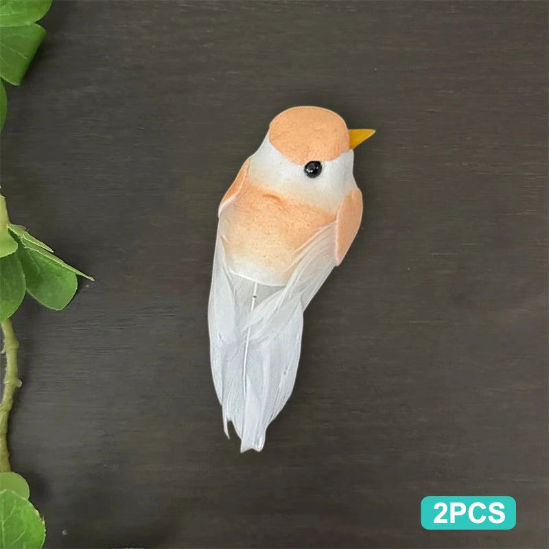 Cute Artificial Birds Fake Foam Animal Simulation Feather Models Tit Qme A1 2PCS