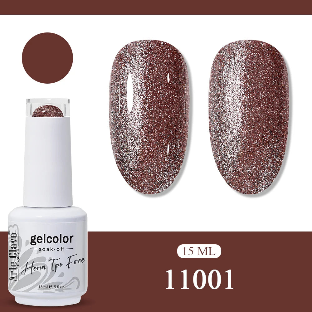 Arte Clavo Glitter Gel Nail Polish HEMA TPO Sliver Champagne