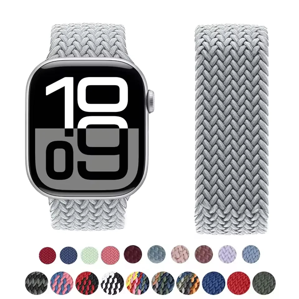Band For Apple watch Series 10 46mm 42mm 9 7 8 5 SE 6 44mm 45mm 40mm 38 41mm Ultra 49mm bracelet correa Braided Solo Loop Strap Qme