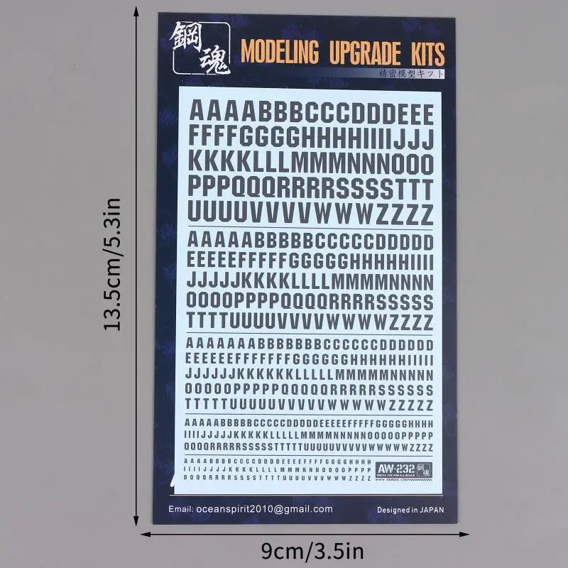 Number Letter Water Decal Stickers Non-toxic Clear Print No Residue Qme