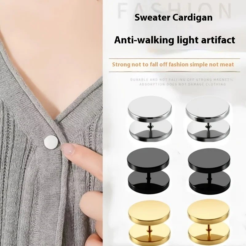 2/6Pcs simple screw buckle - anti-light button, seam-free removable design, suitable for cardigan sweaters, knitted sweaters fix Qme