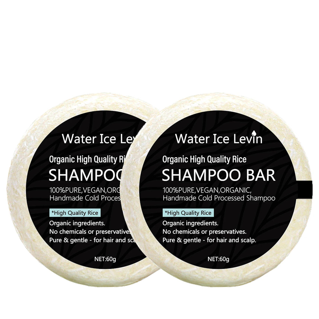 Organic High Quality Rice Shampoo Bar Handmade Cold Processed, Chemical-Free with Shea Butter & Coconut Oil for All Hair Types. Qme LEMON 60g