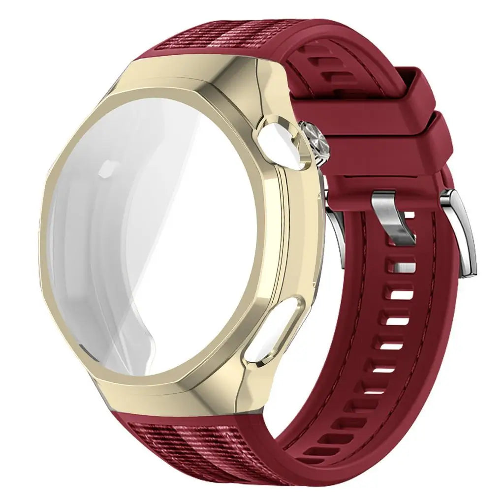 TPU Case+strap Huawei GT6 Soft Silicone+nylon Woven Bracelet Band