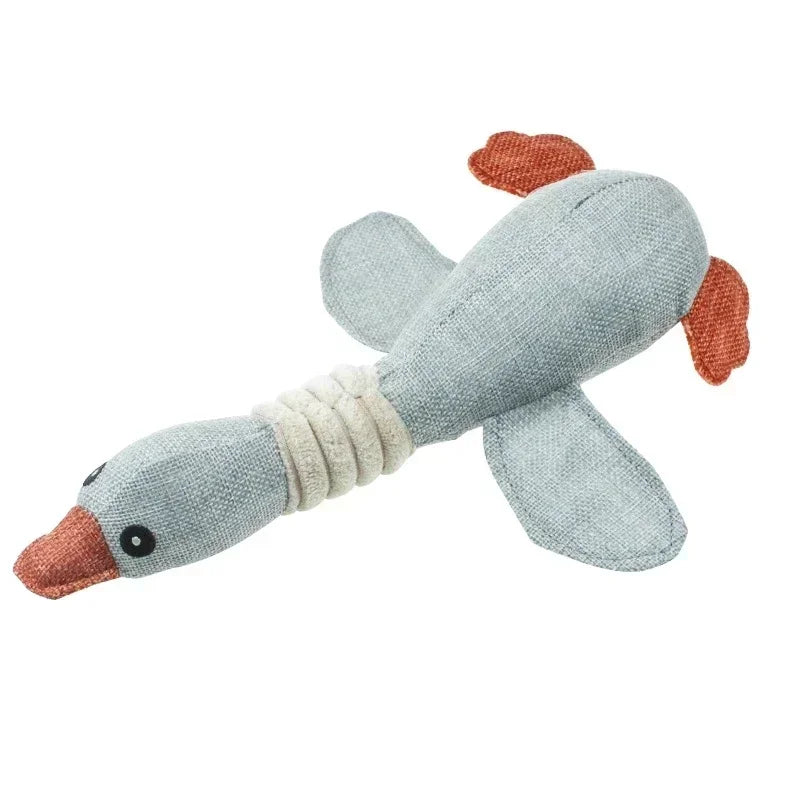 Dog Chew Toys Pet Wild Goose Stuffed Plush Puppy Squeaky Dog Toy Small And Medium Dogs Pet Grinding Toys Sound Geese Gnawing Toy Qme