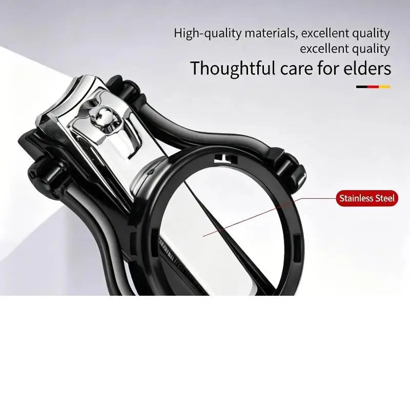 Portable Precision Nail Clipper Magnifying Glass Sharp Fingernail Qme