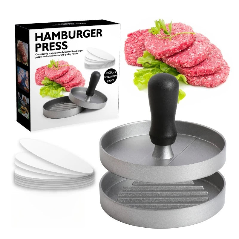 Aluminum Alloy Round Food Mold Plastic Handle Multi-use Baby Patty Qme