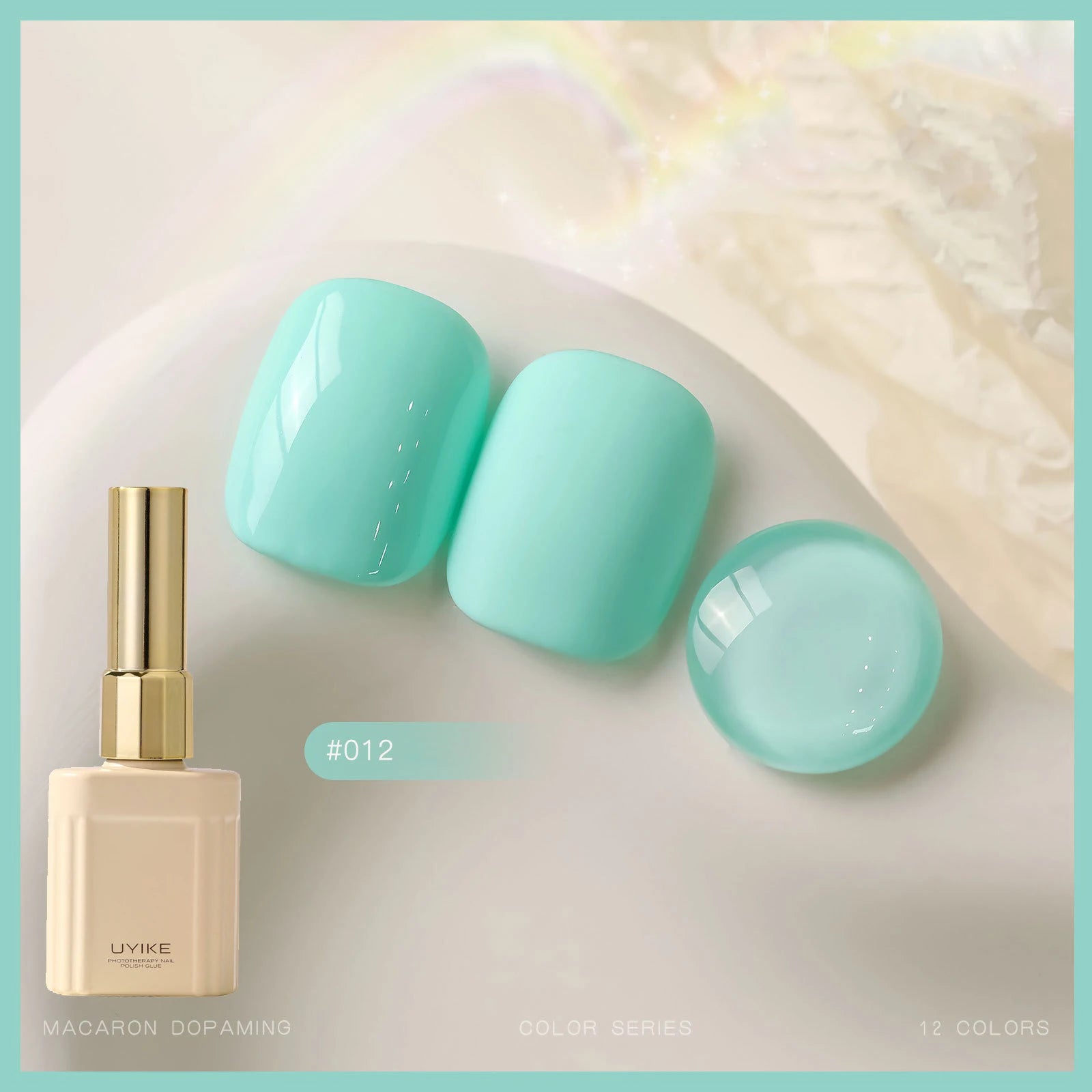12 Colors Candy Macaron Gel Nail Polish Set, High Saturation Pastel Jelly Gel Polish, Soak Off UV LED Nail Art Manicure Set 15ml Qme 12