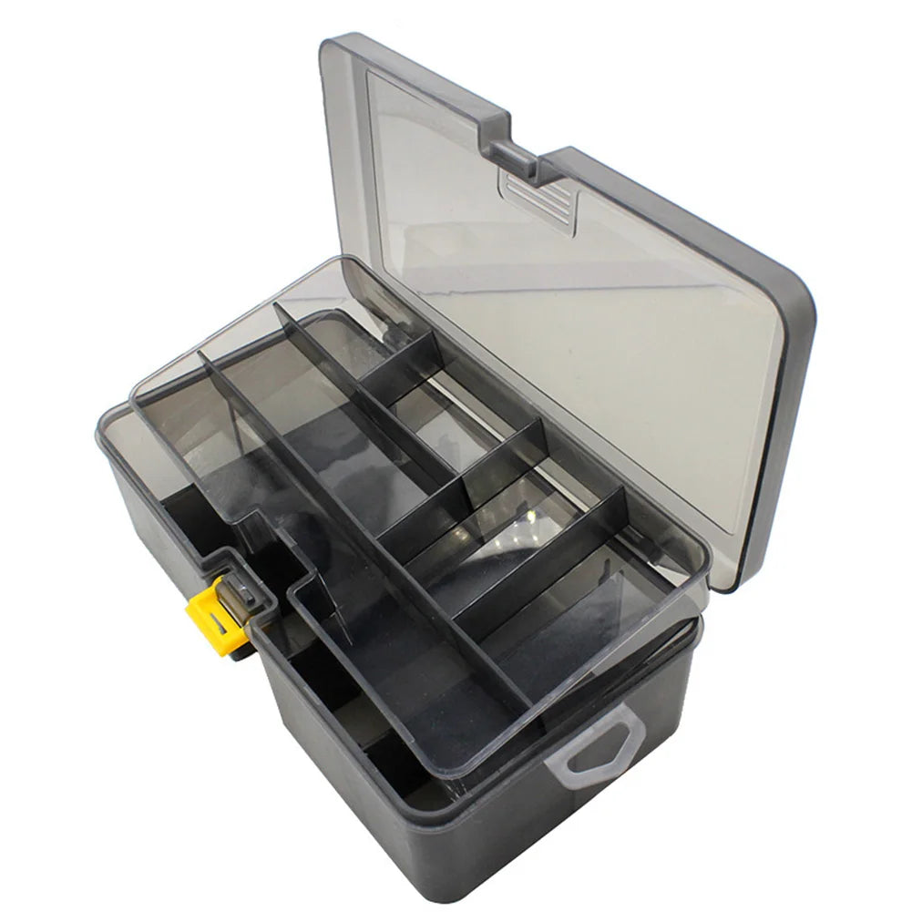 Double Layer Fishing Box with Adjustable Dividers Bait Lure Hook Accessories Box Bait Storage Box Multifunctional Fishing Tool Qme