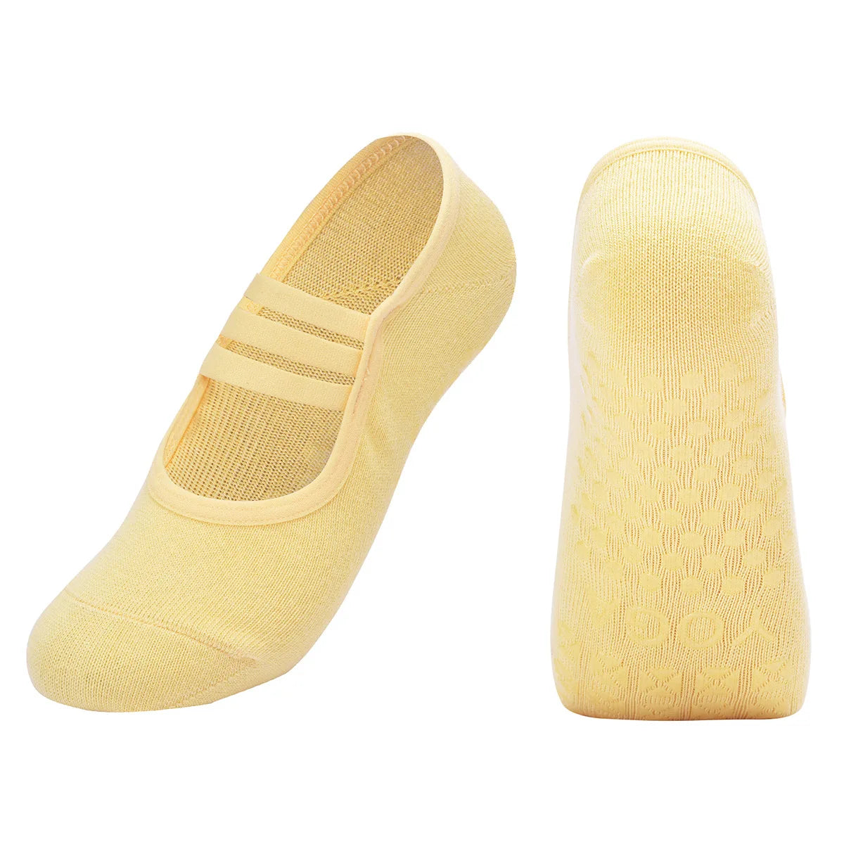 Button Silicone Non-slip Yoga Socks for Female Floor Pilates Socks Backless Breathable Cotton Indoor Fitness Dance Sports Socks Qme i One Size