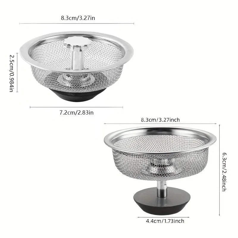 Stainless Steel Kitchen Sink Filter Mesh Strainer Bathroom Floor Drain Hair Catcher Waste Filter Drain Basket Hole Cover Qme