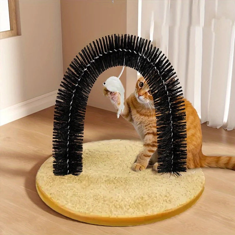 Cat grooming device, indoor cat brush toy, arch grooming device, cat massager toy Qme