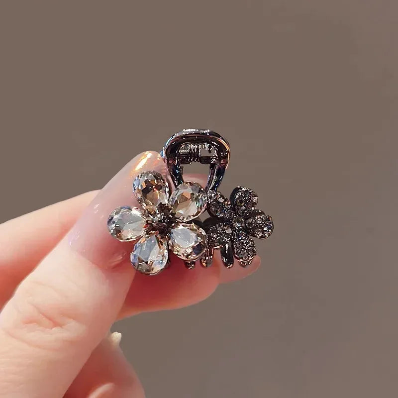 2pcs Fancy Decoration Sparkling Crystal Rhinestone Flower Hair Clip Decoration Hair Clip Suitable for Parties, Dances, Dinners Qme